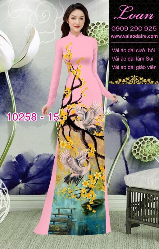 Vải áo dài hoa mai tết