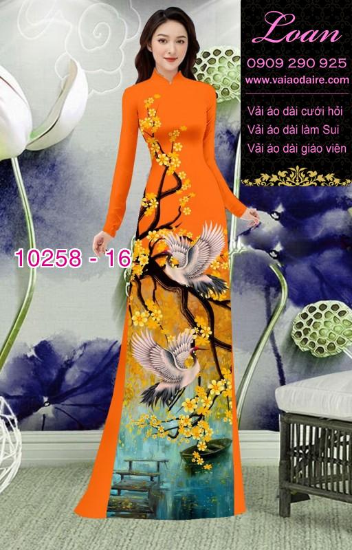 Vải áo dài hoa mai tết
