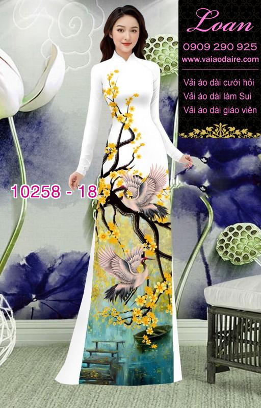 Vải áo dài hoa mai tết