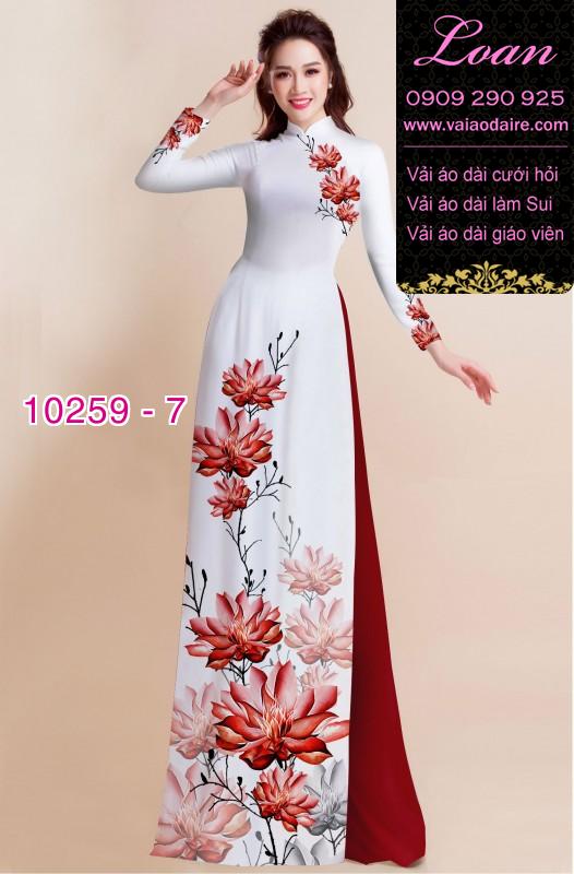Vải áo dài hoa 3D