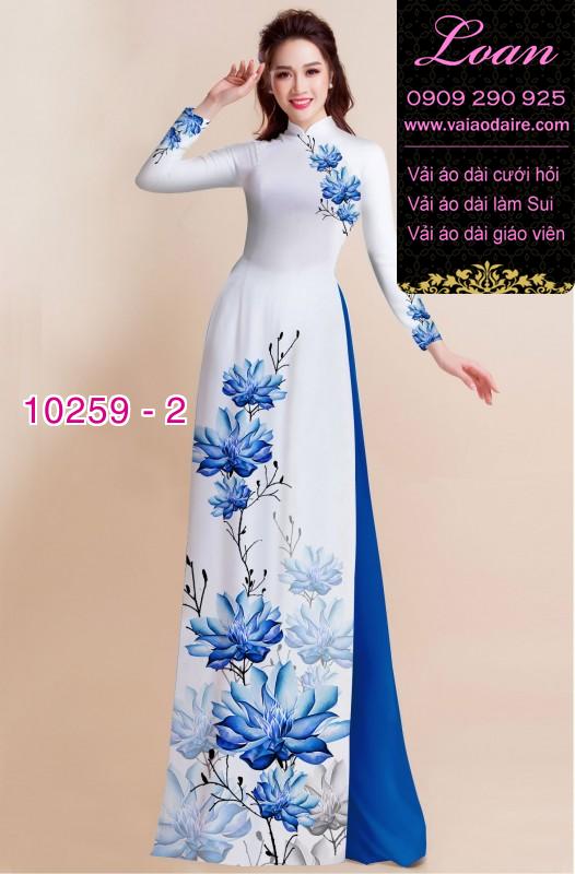 Vải áo dài hoa 3D