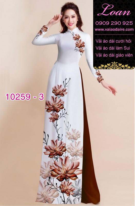 Vải áo dài hoa 3D