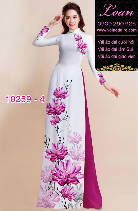 Vải áo dài hoa 3D