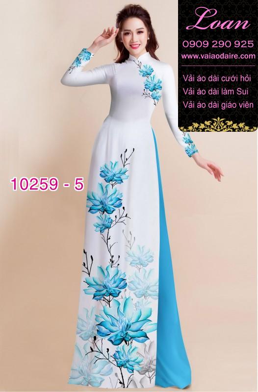 Vải áo dài hoa 3D