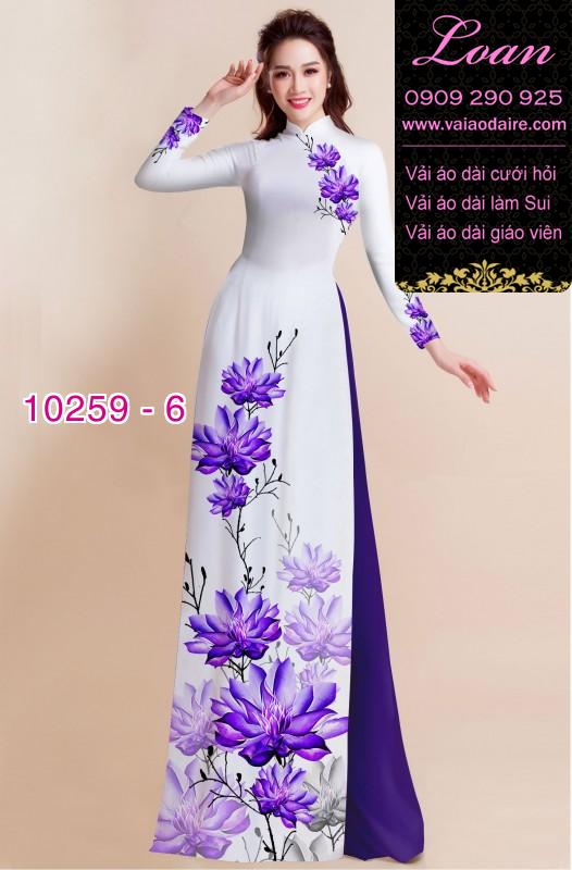 Vải áo dài hoa 3D