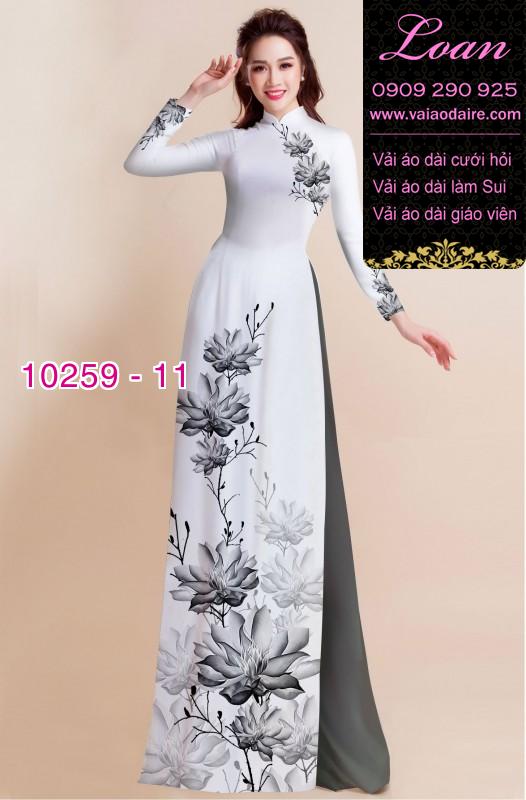 Vải áo dài hoa 3D
