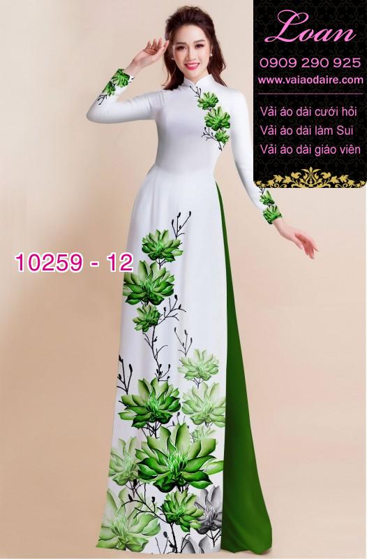 Vải áo dài hoa 3D