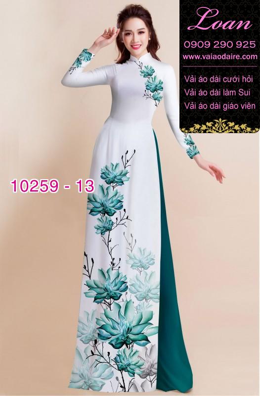 Vải áo dài hoa 3D