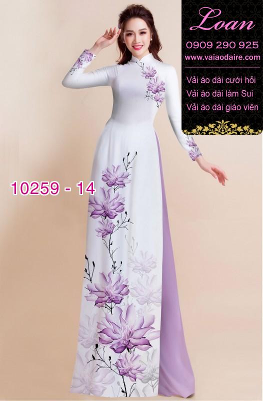 Vải áo dài hoa 3D