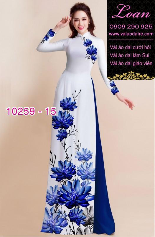 Vải áo dài hoa 3D