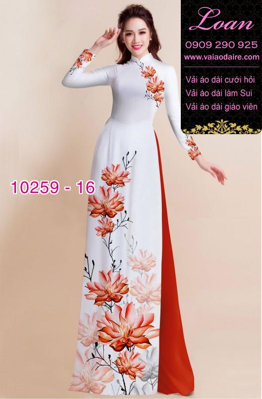 Vải áo dài hoa 3D