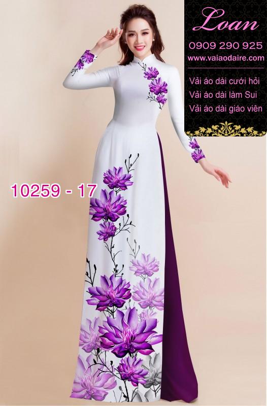 Vải áo dài hoa 3D