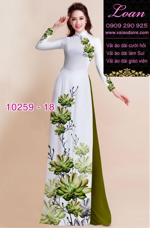 Vải áo dài hoa 3D