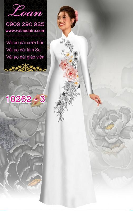 Vải áo dài hoa 3D