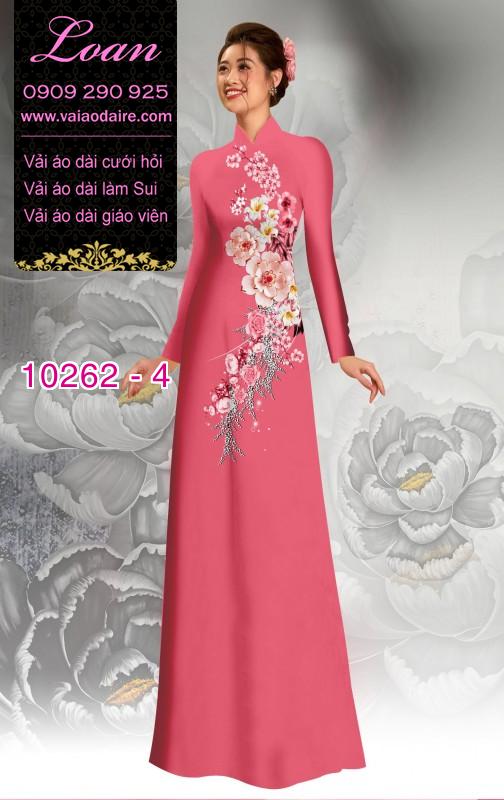 Vải áo dài hoa 3D