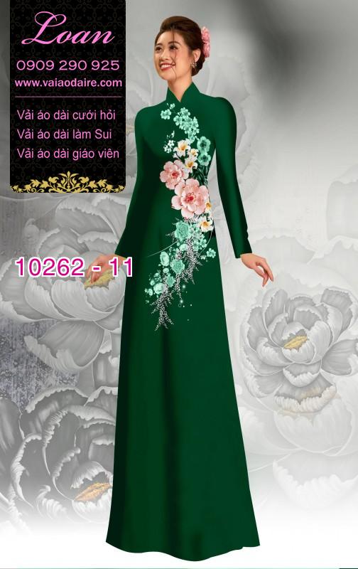 Vải áo dài hoa 3D