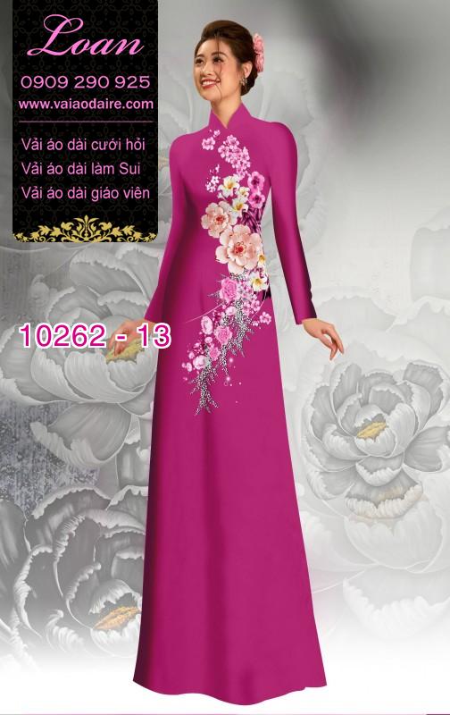 Vải áo dài hoa 3D