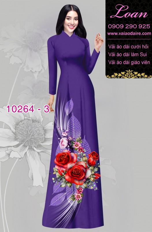 Vải áo dài hoa 3D