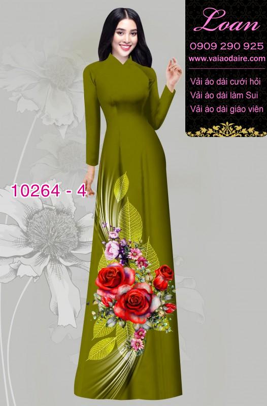 Vải áo dài hoa 3D