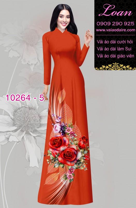 Vải áo dài hoa 3D
