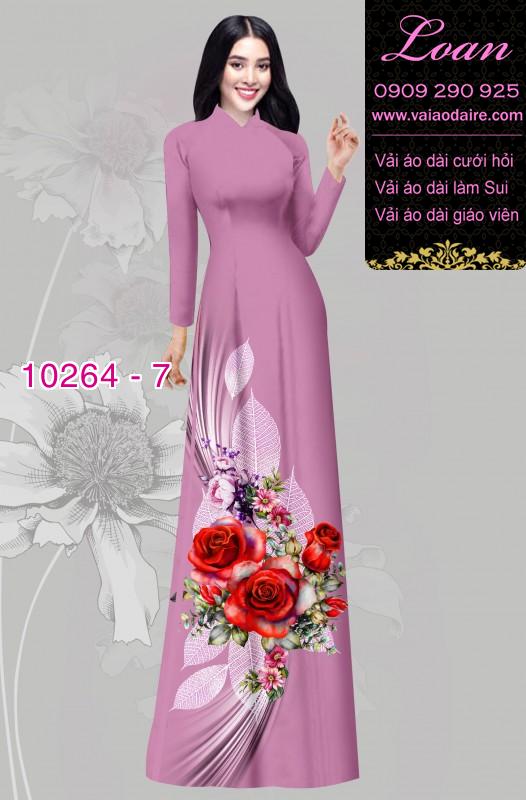 Vải áo dài hoa 3D
