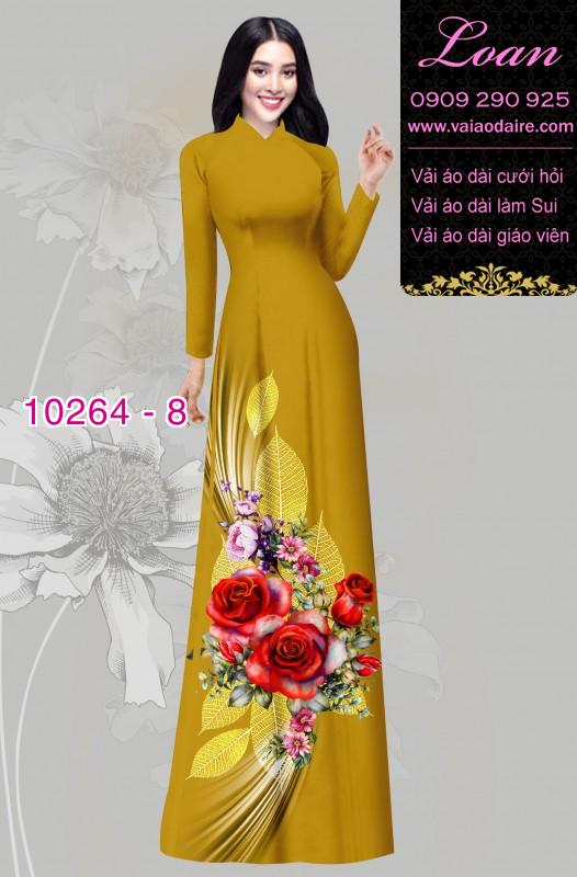 Vải áo dài hoa 3D