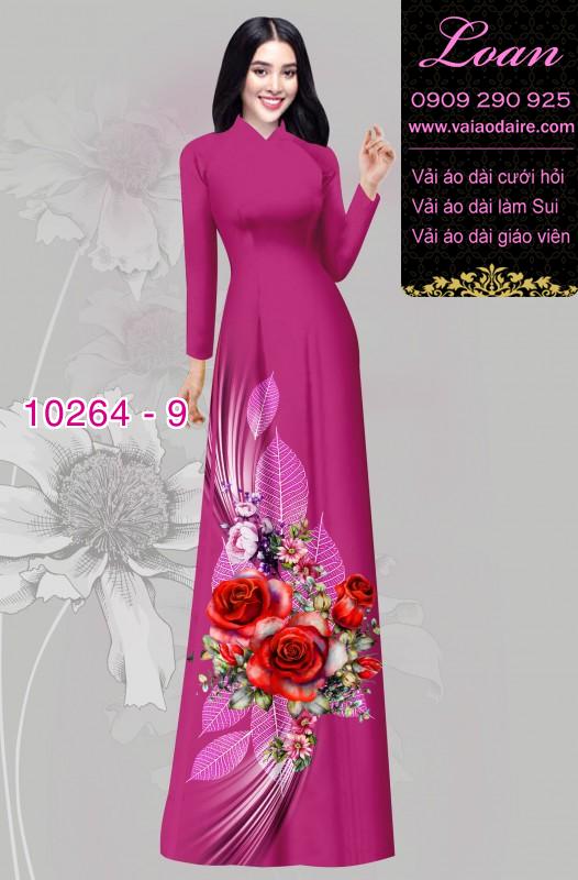 Vải áo dài hoa 3D