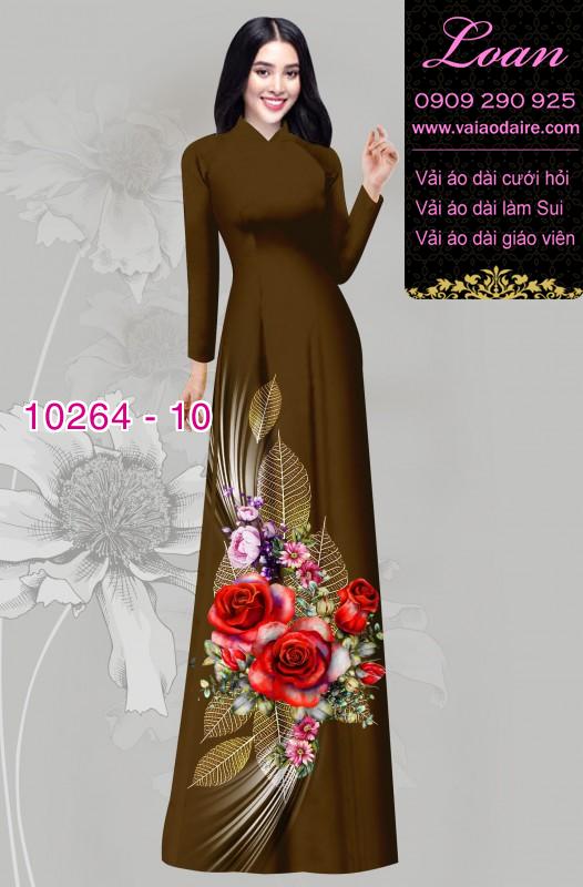 Vải áo dài hoa 3D