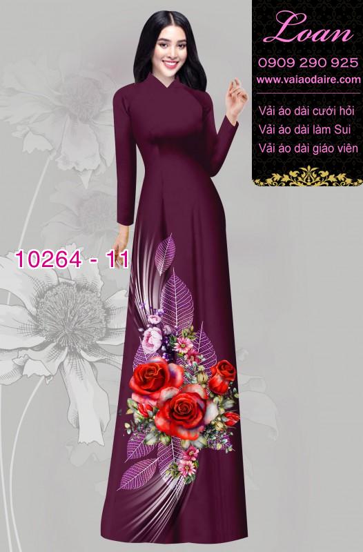 Vải áo dài hoa 3D