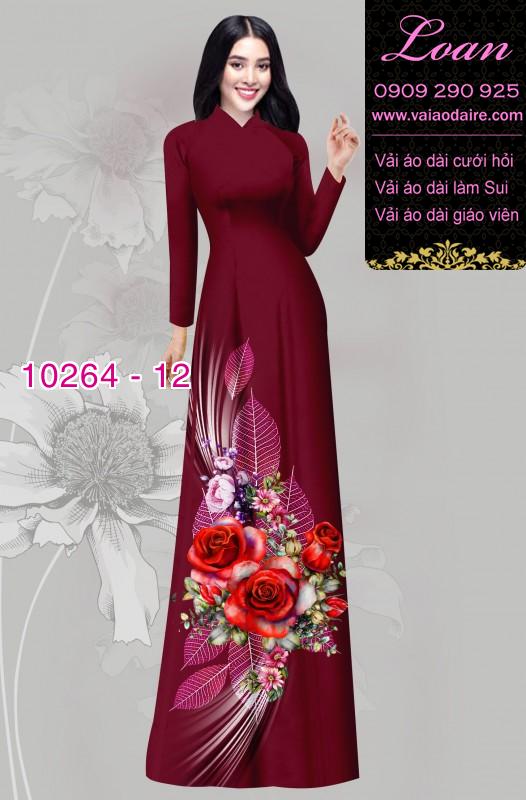 Vải áo dài hoa 3D