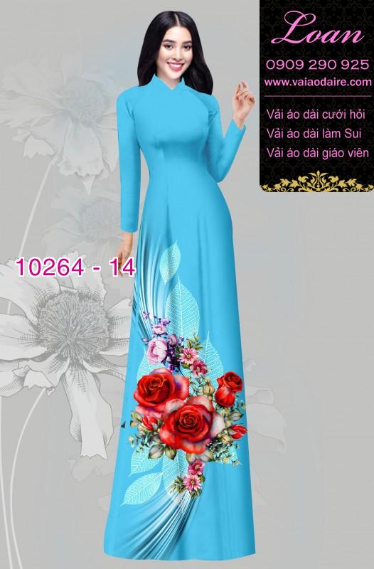 Vải áo dài hoa 3D