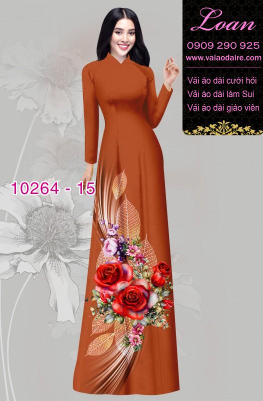 Vải áo dài hoa 3D