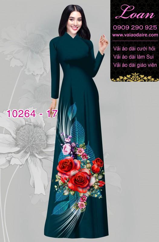 Vải áo dài hoa 3D