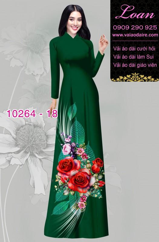 Vải áo dài hoa 3D