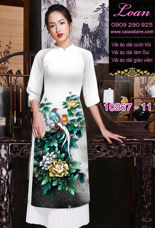 Vải áo dài cách tân hoa 3D