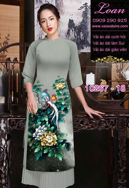 Vải áo dài cách tân hoa 3D