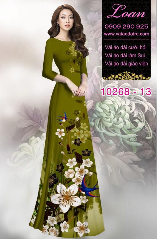 Vải áo dài hoa 3D