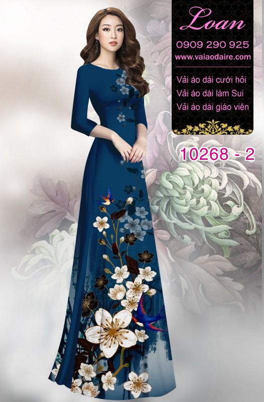 Vải áo dài hoa 3D