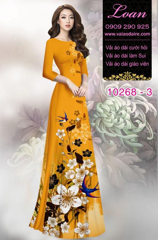 Vải áo dài hoa 3D