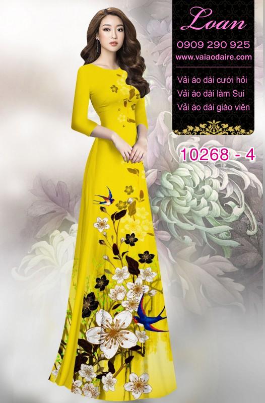 Vải áo dài hoa 3D