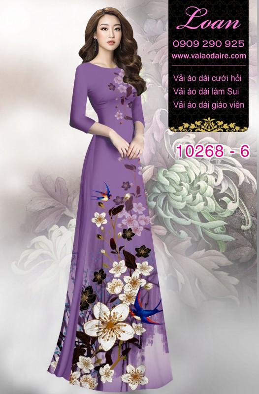 Vải áo dài hoa 3D