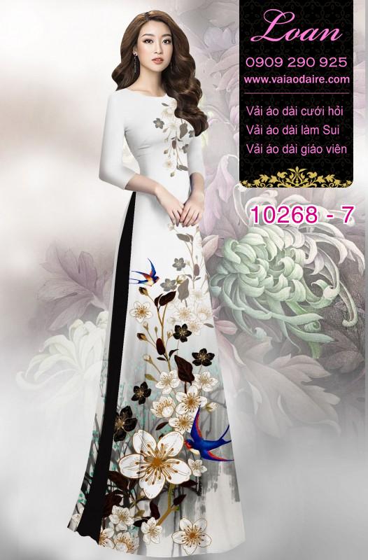 Vải áo dài hoa 3D