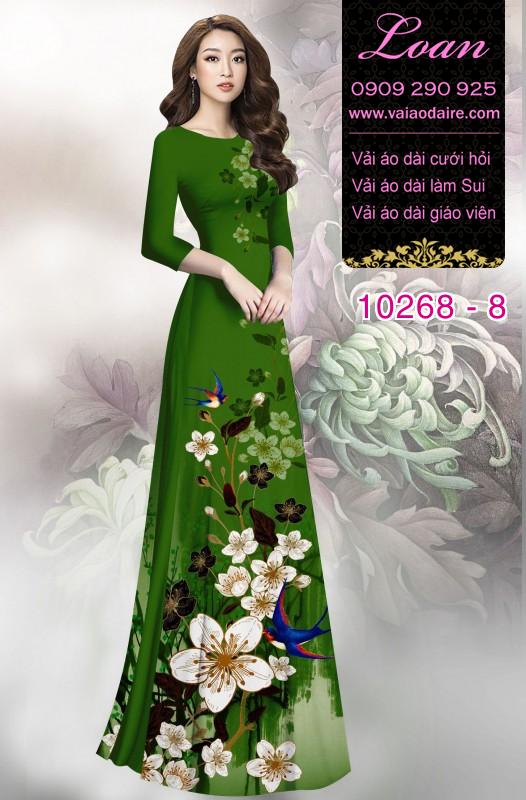 Vải áo dài hoa 3D