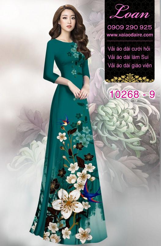 Vải áo dài hoa 3D