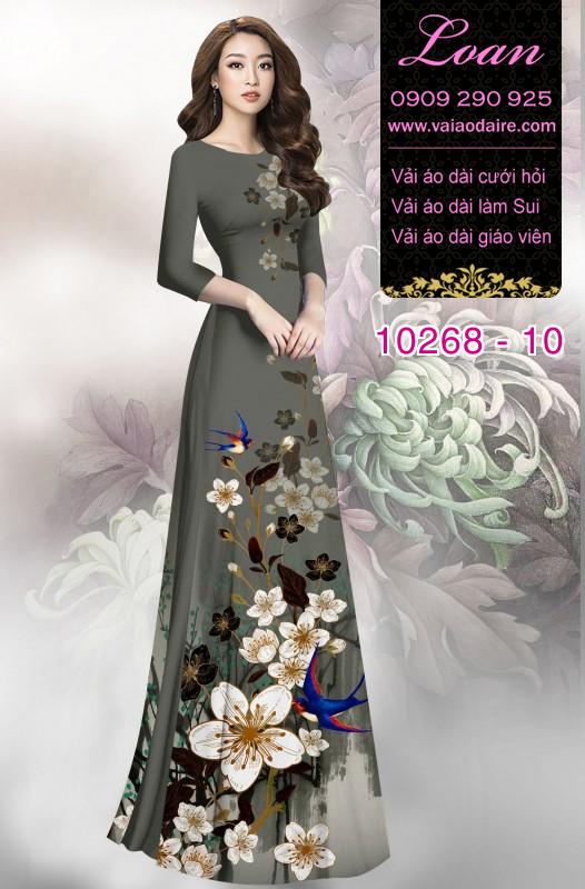 Vải áo dài hoa 3D