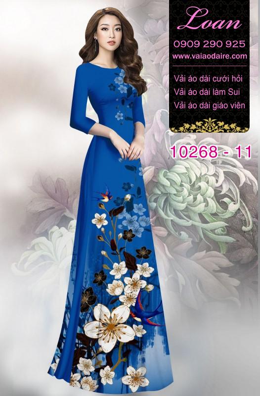 Vải áo dài hoa 3D