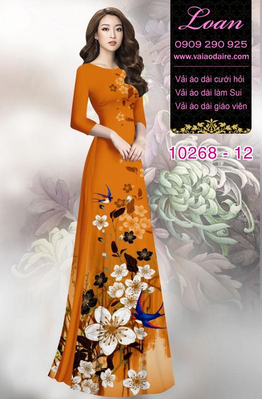 Vải áo dài hoa 3D