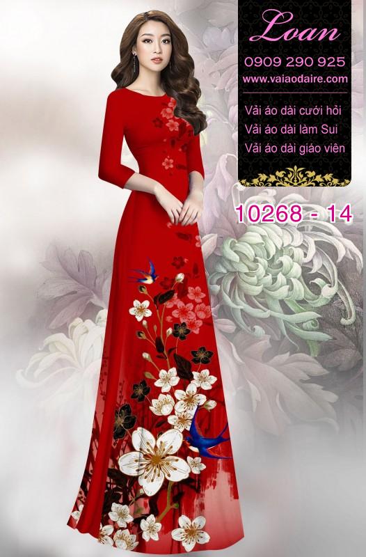 Vải áo dài hoa 3D