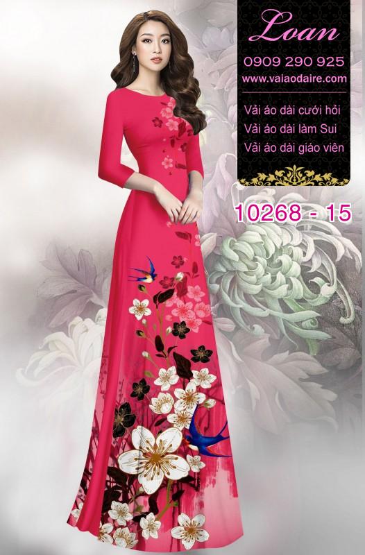 Vải áo dài hoa 3D