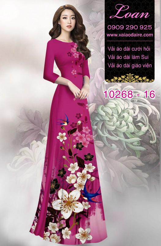 Vải áo dài hoa 3D